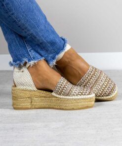 Alternative view of Alpargata con cuña Cloe Beig.