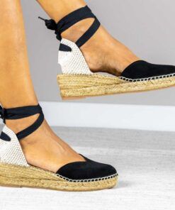 Alpargata con cuña Emma Negro.