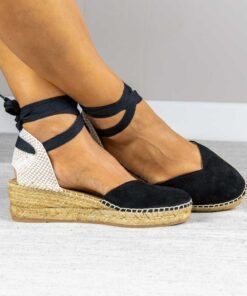 Alternative view of Alpargata con cuña Emma Negro.