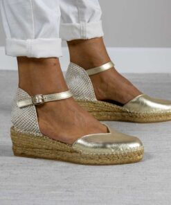 Alpargata con cuña Emma Oro Pulsera.