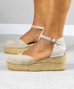 Alpargata con cuña Julia BeigTM pulsera.