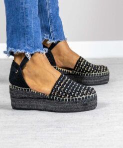 Alpargata con cuña Sara Negro.