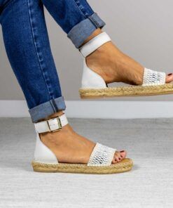 Alpargata plana Vanesa Blanco Oro.