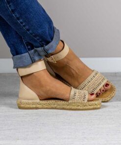 Alternative view of Alpargata plana Vanesa Cuero Oro.