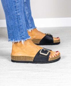 Calzado bio de mujer modelo Alba color negro con suela confortable Maretas