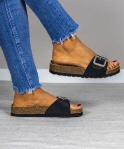 Calzado bio de mujer modelo Alba color negro con suela confortable Maretas